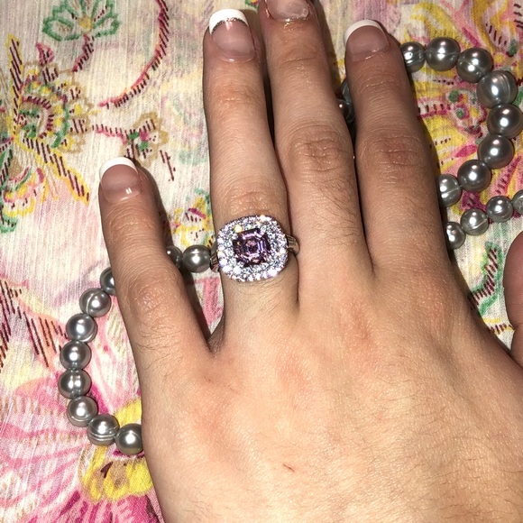 Diamonique pink and white ring - Picture 5 of 8